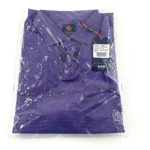 Donald Ross Men's Verbena/Navy Sport Fit Gavin Polo Shirt Size XL - Picture 4 of 6